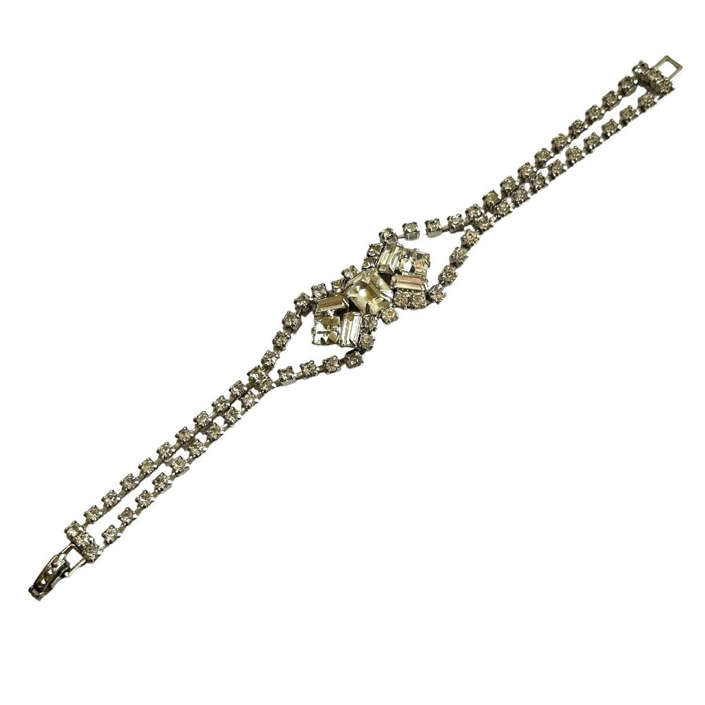 Vintage Clear Rhinestone 7" Bracelet